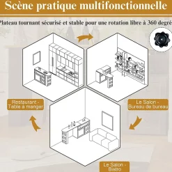 Table Bar Extensible 138-204x39x105cm, Îlot Cuisine, Blanc