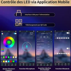 Table Bar Pivotante 135-203x39x92.8cm, LED, Blanc