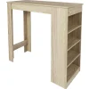 Table de bar mange debout avec 4 niches de rangement