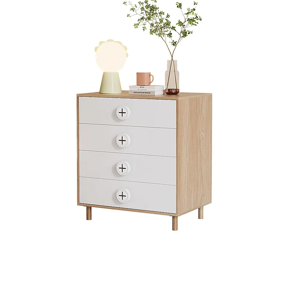 Table de chevet, commode et armoire de rangement pour enfants,80x54x90cm,blanc,4 tiroirs