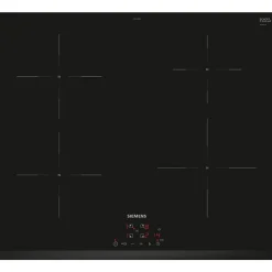 Table de cuisson à induction 60cm 4 foyers 7400w noir Siemens EH631BEB6E iq100