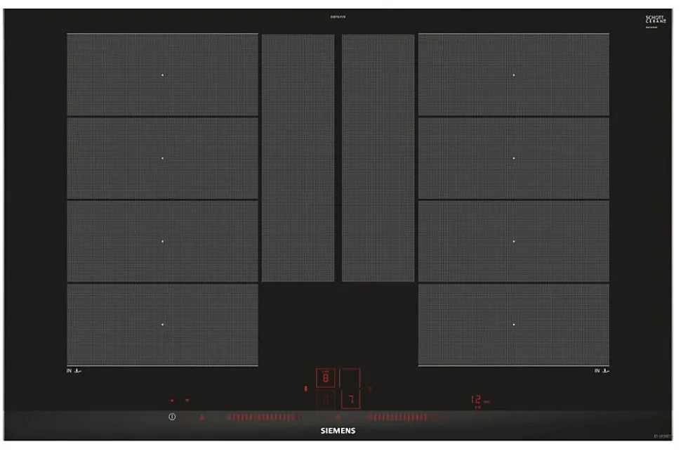 Table de cuisson à induction 80cm 4 feux 7400w flexinduction noir Siemens EX875LYV1E