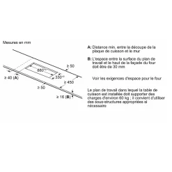 Table de cuisson à induction 91cm 4feux 7400w noir Siemens EX275HXC1E
