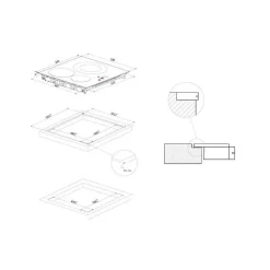 Table de cuisson à induction 60cm 3 foyers 7200w noir Rosieres RICD36C3D/E1