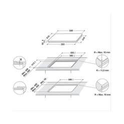 Table de cuisson à induction 60cm 4 feux 7200w noir Whirlpool WBB8360NE