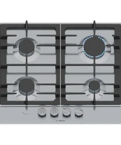 Table de cuisson a gaz - BOSCH Série 6 - 4 foyers - 52 x 58,2 x 4,5 cm - PCP6A5I90 - Inox