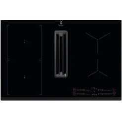 Table de cuisson aspirante induction 78cm 4 feux 7350w noir Electrolux KCC83443