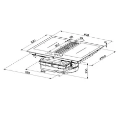 Table de cuisson aspirante induction 60cm 4 feux 7400w noir Faber 5906272 galileo smart