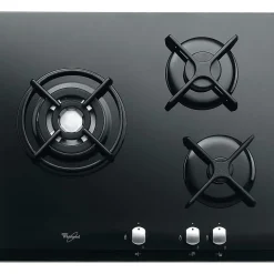 Table de cuisson Gaz - WHIRLPOOL AKT404NB - 3 foyers - 6350W - L59 x P51cm - Noir