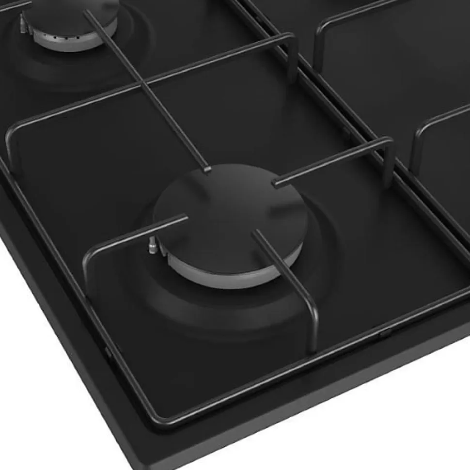 Table de cuisson gaz 61cm 4 feux 7900w noir Beko HIGG64123SB