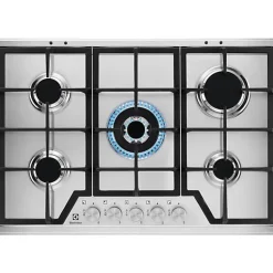 Table de cuisson gaz 75cm 5 feux Electrolux KGS7536SX série 600 pro slim line