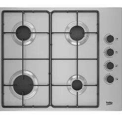 Table de cuisson gaz 60cm 4 feux inox Beko HIGG64123SX