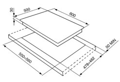 Table de cuisson gaz 60cm 4 feux inox Smeg SER60SGH3