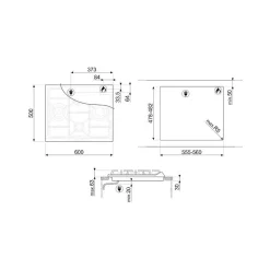 Table de cuisson gaz 60cm 4 feux inox Smeg SER60SGH3