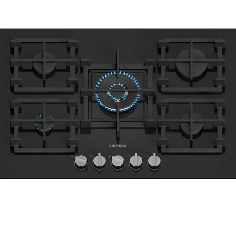 Table de cuisson gaz 75cm 5 feux 11700w noir Siemens ER7A6RH40 iq700
