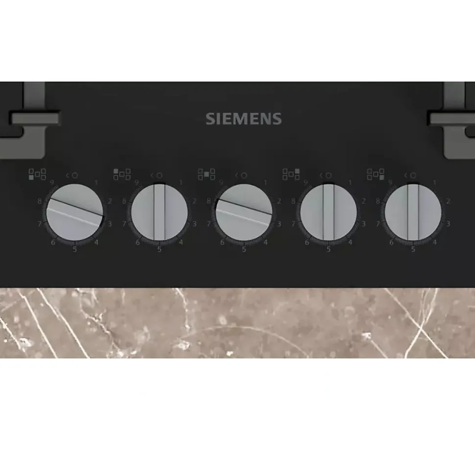 Table de cuisson gaz 75cm 5 feux 11700w noir Siemens ER7A6RH40 iq700