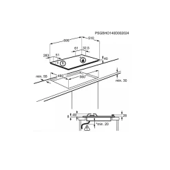 Table de cuisson gaz 60cm 4 feux 7700w noir Electrolux KGS6424W
