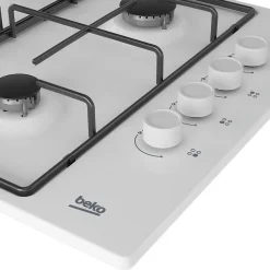 Table de cuisson gaz 60cm 4 feux blanc Beko HIGG64123SW