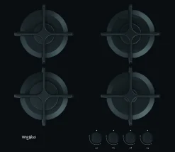 Table de cuisson gaz 60cm 4 feux noir Whirlpool GOB616NB