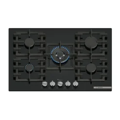 Table de cuisson gaz 75cm 5 feux 11500w noir Bosch PPQ7A6I40