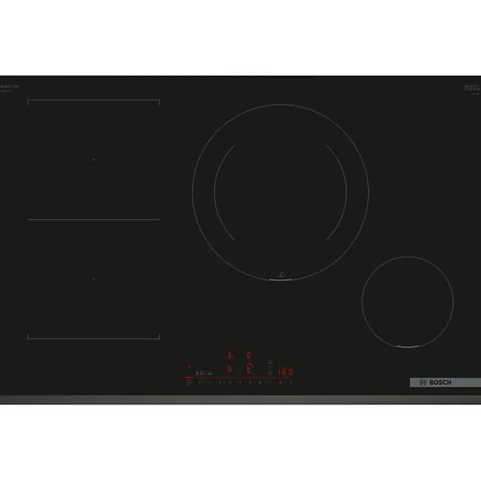 Table de cuisson induction 80cm 4 feux 7400w noir Bosch PVS831HC1E