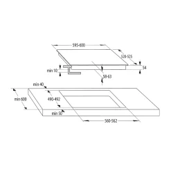 Table de cuisson induction 60cm 4 feux 7200w noir Hisense HI621FM