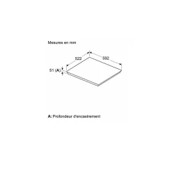 Table de cuisson induction 60cm 4 feux 6900w noir Bosch PVS63KHC1E