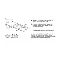 Table de cuisson induction 60cm 4 feux 6900w noir Bosch PVS63KHC1E