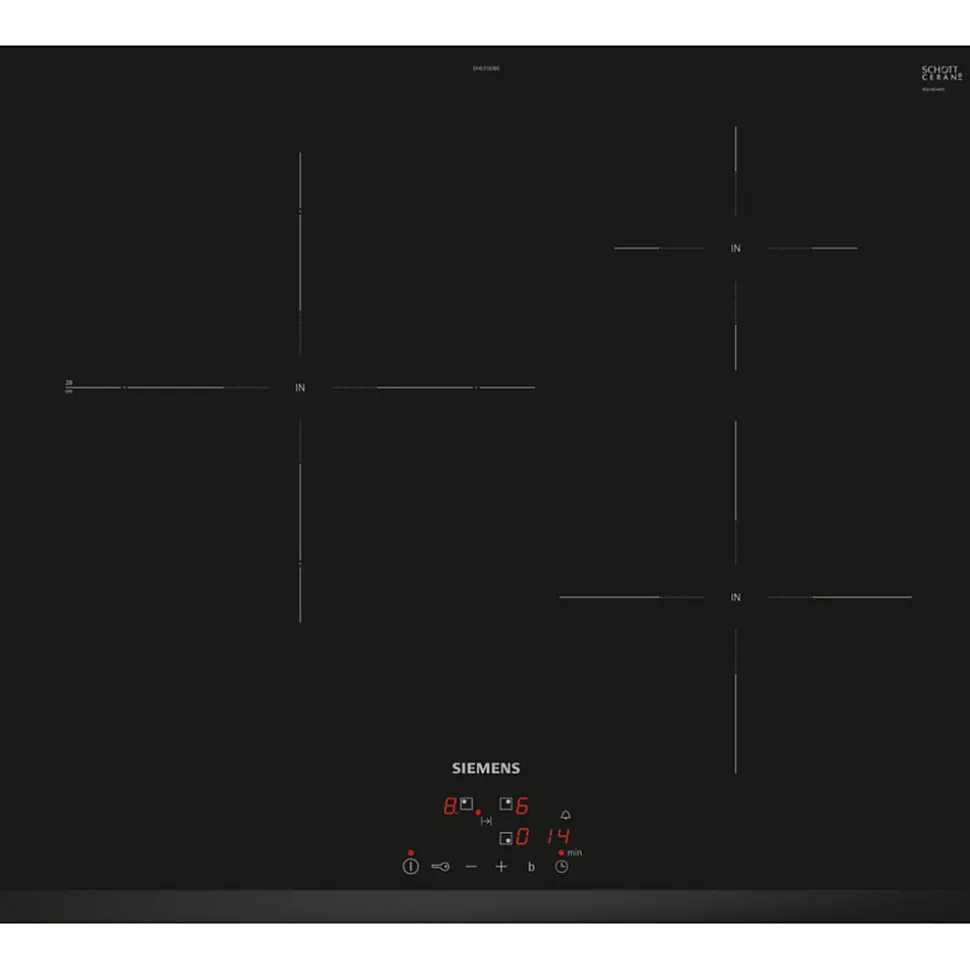 Table de cuisson induction 60cm 3 foyers 7400w noir Siemens EH631BJB6E iq100