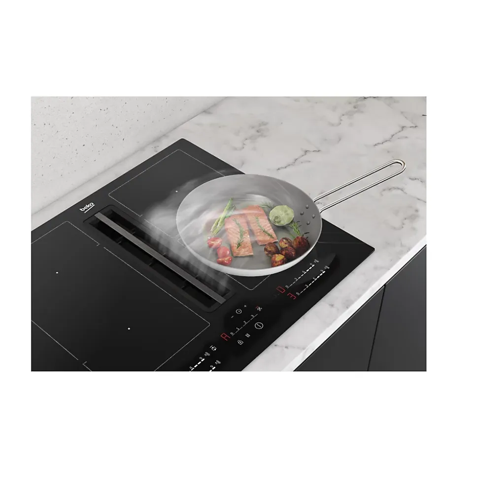 Table de cuisson induction aspirante 60cm 4 feux 7400w Beko HIXI64700UF1 bpro 700