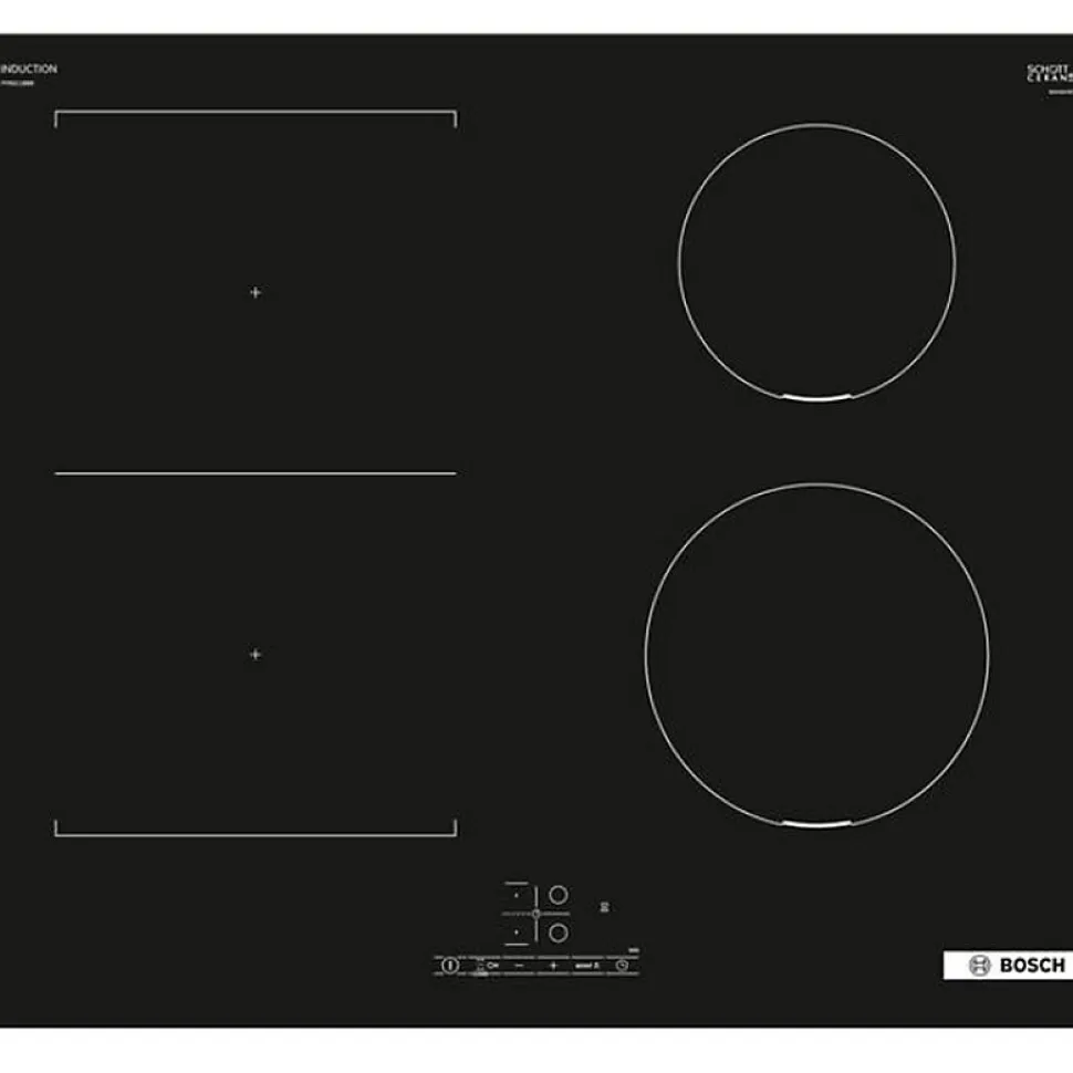 Table de cuisson induction 60cm 4 feux 7400w noir Bosch PVQ611BB6E Série 4