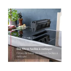 Table de cuisson induction aspirante 80cm 4 feux 7400w noir Neff V68TTX4L0