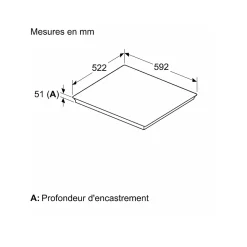 Table de cuisson induction 60cm 4 feux 7400w noir Bosch PXY63KHC1E
