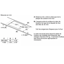 Table de cuisson induction 80cm 4 feux 7400w noir Siemens EX851HEC1F