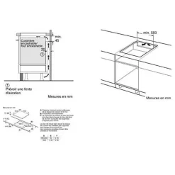 Table de cuisson induction 60cm 3 feux 4600wnoir Neff T36FBC1L0