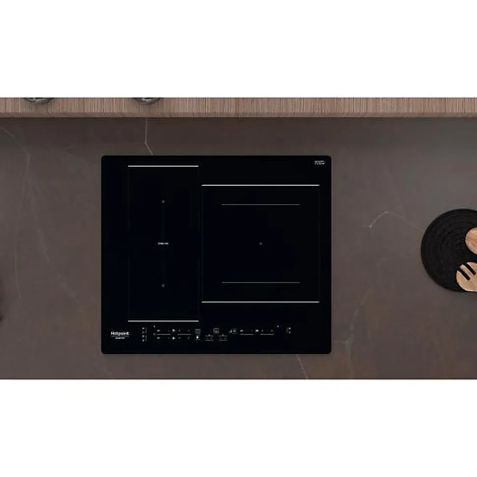 Table de cuisson induction - HOTPOINT - 3 zones - HB2760BNE - L 59 x P 51 cm - 7200W total - Noir