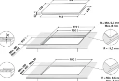 Table de cuisson induction 77cm 8 feux 7400w noir Whirlpool SMP778CNEIXL