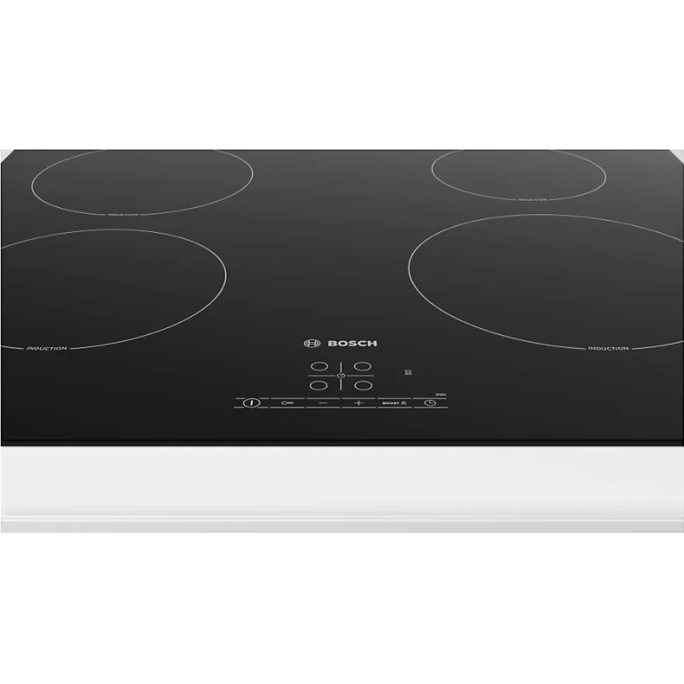 Table de cuisson induction 60cm 4 feux 4600w noir Bosch PUE61RBB5E série 4