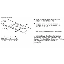 Table de cuisson induction 60cm 4 feux 7400w noir Siemens EX651HXC1E iq700
