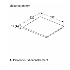 Table de cuisson induction 60cm 4 feux 7400w noir Siemens EX651HXC1E iq700