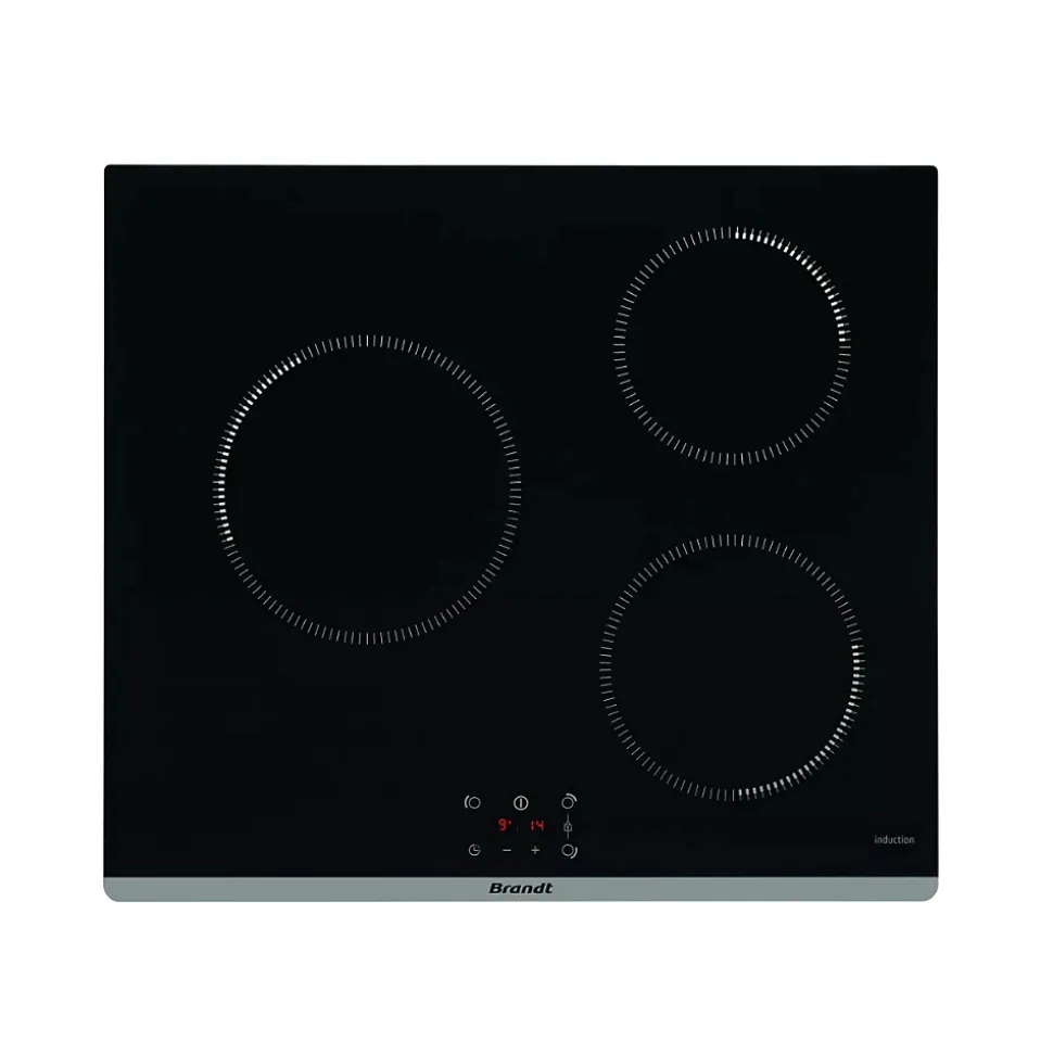 Table de cuisson victrocéramique 60cm 4 feux 5900w noir Brandt BPI5361B