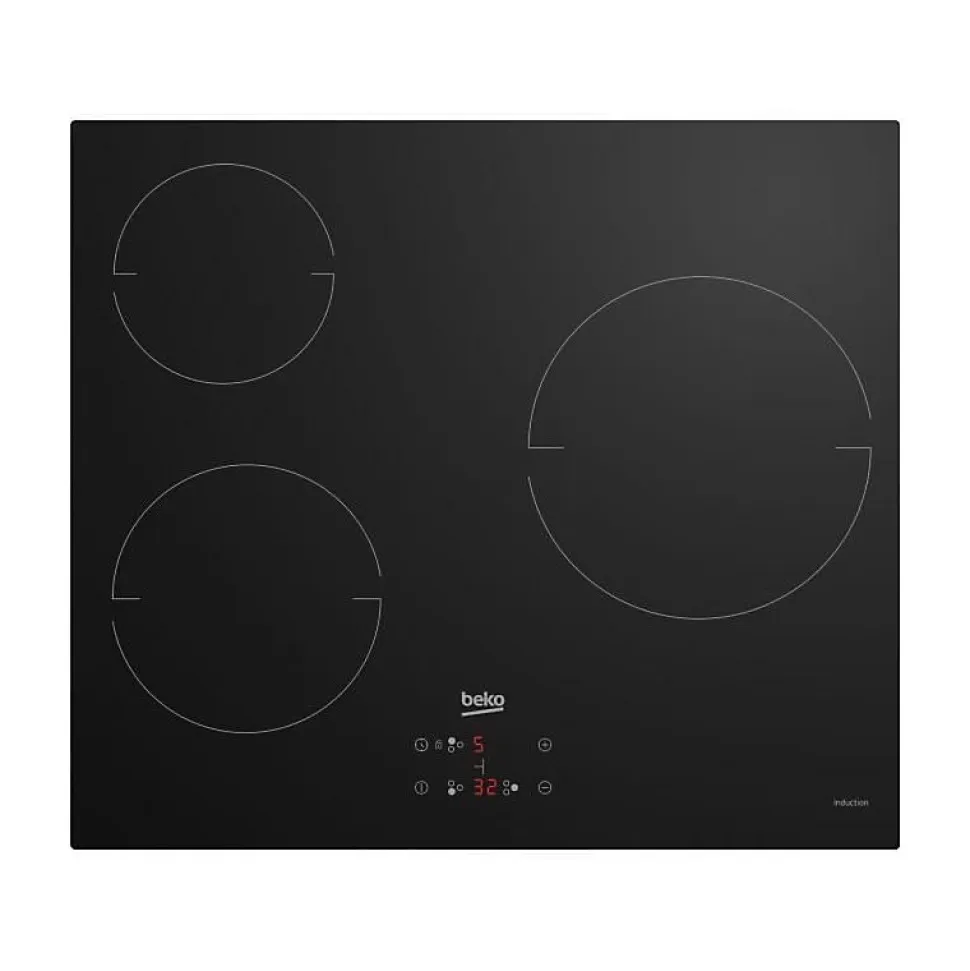 Table de cuisson vitrocéramique - BEKO - 3 foyers - 60 cm - HIC63400
