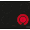 Table de cuisson vitrocéramique 60cm 4 feux 6600w noir Bosch PKF611BB8E