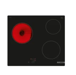 Table de cuisson vitrocéramique 60cm 3 feux 5400w noir Bosch PKM61RAA8F