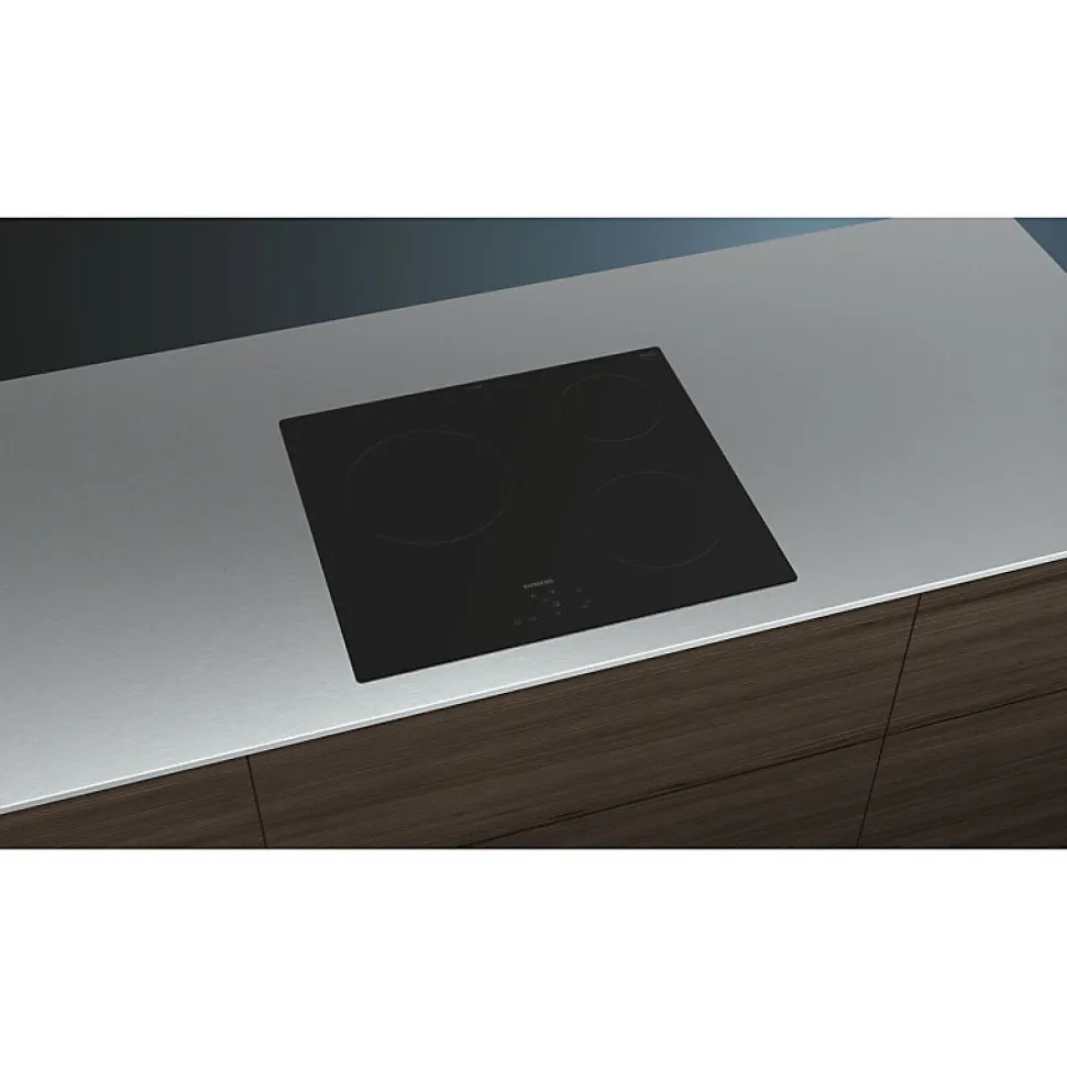 Table de cuisson vitrocéramique 60cm 3 feux 5700w noir Siemens ET61RBMB8E iq100