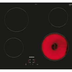 Table de cuisson vitrocéramique 60cm 4 feux 6600w noir Siemens ET61RBEB8E iq100