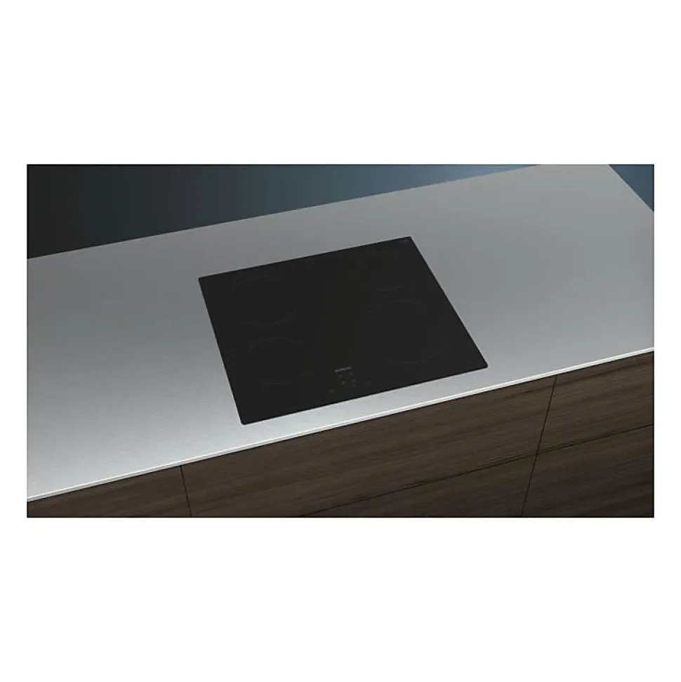 Table de cuisson vitrocéramique 60cm 4 feux 6600w noir Siemens ET61RBEB8E iq100