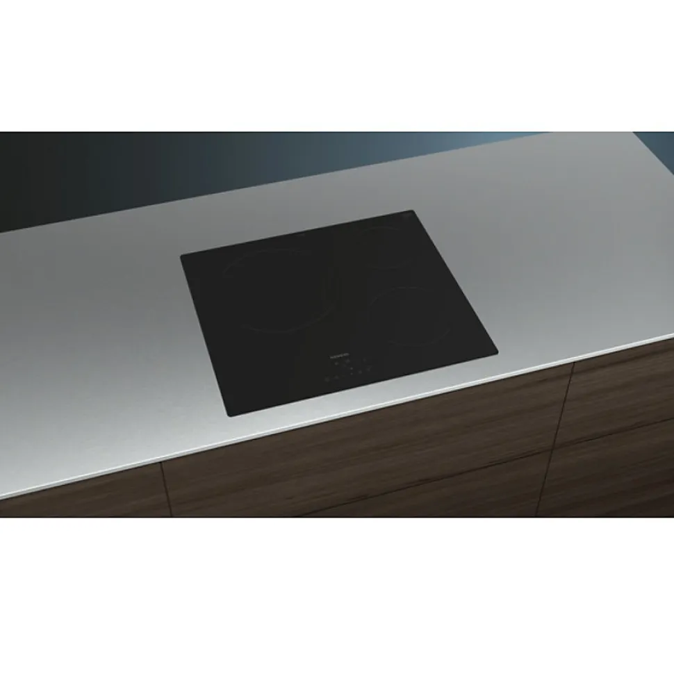 Table de cuisson vitrocéramique 60cm 3 feux 5700w noir Siemens ET61RBKB8E iq300