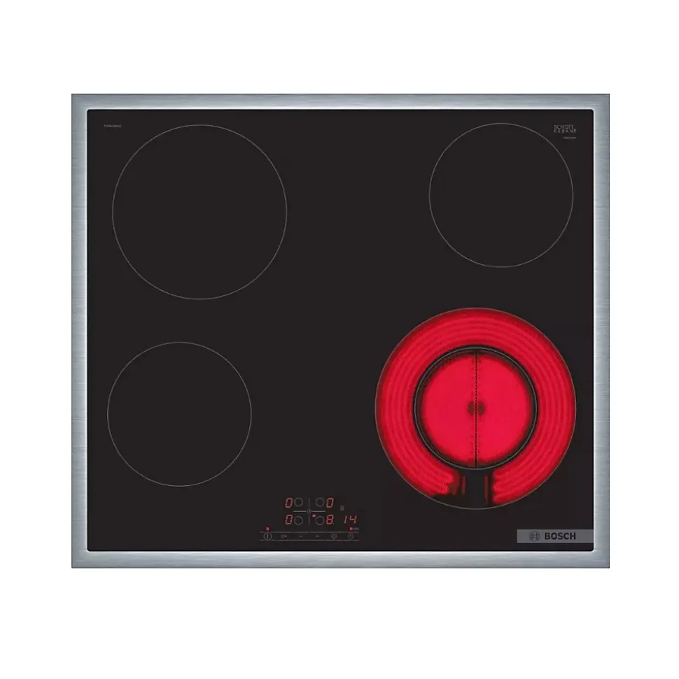 Table de cuisson vitrocéramique 60cm 3 feux 6600kw Bosch PKF645BB2E série 4