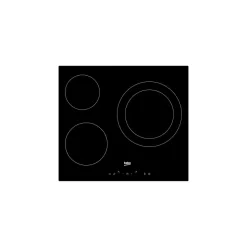 Table de Cuisson Vitrocéramique 3 Foyers Commandes Sensitives Timer Double Ring BEKO